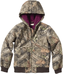 Carhartt Girls' Big Flannel Lined Jacket Coat Large Brown