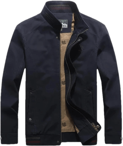 Hndudnff Men's Winter Traveling Jackets Coat Asymmetric Zip Leather Military Uniform Outerwear Large Navy Blue 9937