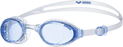 ARENA Unisex Adult Air-Soft Anti-Fog Swim Goggles Men and Women Light Comfortable Design Cushioned Seals Non Mirror Lens Blue / Clear