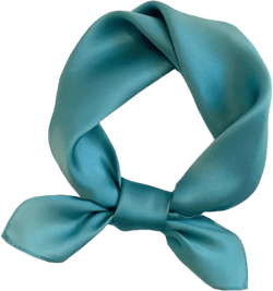 JERLA Women's Men's Small Square 100% Real Mulberry Silk satin Scarfs Hair head face scarf 21" x 21" Solid Color Pure color Pure Bean Green