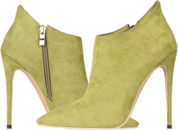 MOOMMO Vintage Pointed Toe Stiletto Heels Ankle Boots for Women Animal Print Side Zip 5 Inch High Heel Leopard Crocodile Boots Zipper Snakeskin Dress Boot Suede Booties Dressy Fashion Party 4-12 M US 9.5 Suede Olive Green