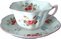 Shelley Teacup Rose Spray Stratford England Rose And Red Daisy