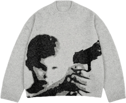 Mens Hip Hop Streetwear Harajuku y2k Oversized Sweater Vintage Anime Girl Knitted Cotton Gothic Sweaters (Gray,M,Womens,Female,US,Alpha,Adult,Medium,Regular,Regular)