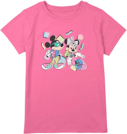 Disney Plus Size Classic 80s Minnie Mickey Girls Short Sleeve Tee Shirt X-Large Plus Light Pink