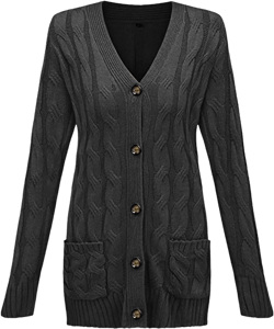 Luooli Plus Size Christmas Sweater Women's Open Front Cardigan Sweaters Cable Knit Chunky Coats Long Sleeve Waffle Outwear 2023 Fashion Fall Clothes Cardigan Sweaters for Women Clearance