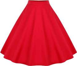 KILLREAL Women's Vintage Knee Length Flare Floral A Line Pleated Skirt Medium Red