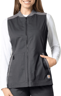 Carhartt Women's Modern Fit Zip-Front Utility Vest X-Small Dark Pewter
