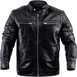 Lexther Genuine Vintage Black Leather Jacket For Men Motorcycle Jackets X-Small Black