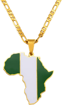 Nigeria Flag Africa Map Necklace