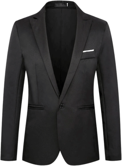 Men Casual Suit Jacket Formal Wedding Business Blazer Jackets Slim Fit One Button Dress Suit for Dinner,Prom,Party Sport Coat Medium Z5 - Black