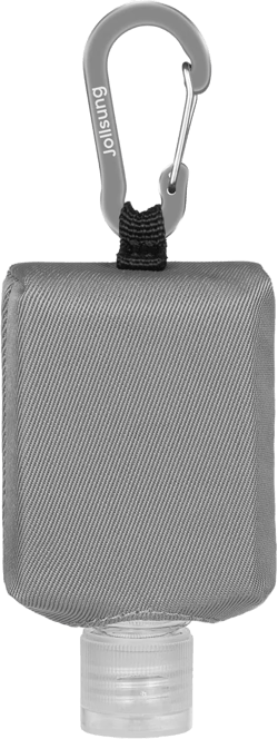 Hand Sanitizer Bottle Case Holder, Travel Size Empty Bottle Refillable Containers for Soap, Lotion, and Liquids - 60ML/2 oz Flip Cap Reusable Bottles with Carabiner Carriers Gray