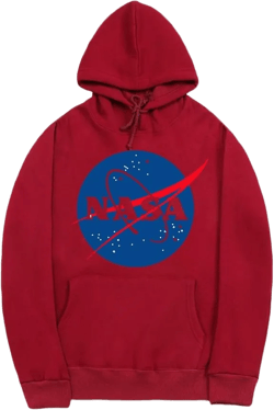 CORIRESHA Fashion NASA Logo Print Hoodie Sweatshirt with Pocket(Smaller Than Standard Size) X-Large 2burgundy