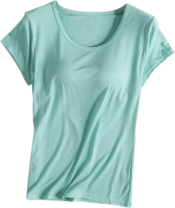Scoop Neck Tshirt Women Short Sleeve Summer Tank Top For Women With Built In Bra Workout White Camisole Cotton Tops G3-green XX-Large