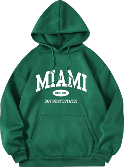 SOLY HUX Women's Cute Hoodies Graphic Preppy Sweatshirts for Teen Girls Long Sleeve Pullovers Fall Outfits with Pockets Small Green Graphic