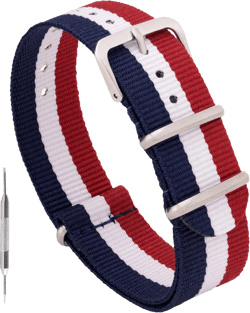Benchmark Nylon Watch Band - Waterproof Ballistic Nylon One-Piece Military Watch Straps for Men & Women - Choice of Color & Width - 18mm, 20mm, 22mm or 24mm