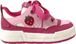 Loizziuy Strawberry Y2K Cute Canvas Shoes Casual Sneakers Sneaker Lace Up Comfort Platform Walking with Zipper for Women Girls 4.5 Pink