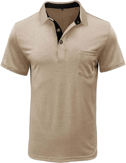 Mens Henley Polo Short Sleeve 3 Button Casual Shirt Classic Lightweight Cotton Tops for Spring & Summer Fashion Tees Apricot, X-Large