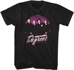 98 Degrees Retro Group Shot Adult Black Short Sleeve T Shirt Vintage Style 90s Boy Band Graphic Tees Adult Large Black