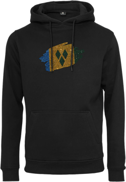 Saint Vincent and the Grenadines Unisex rhinestone premium hoodie in black
