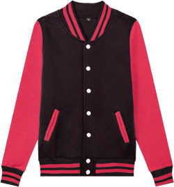babyhealthy Women's Men's Varsity Baseball Jacket Casual Letterman Bomber Jacket Windbreaker Lightweight Jacket Coat 006 Black&red Large