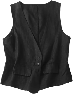 Women Lightweight Vest Sleeveless Cardigan Vests Slim Fit Solid Color Waistcoat Medium Black
