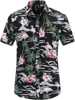 Floral Short Sleeve Hawaiian Shirt for Men Print Aloha Hawaiian Shirts