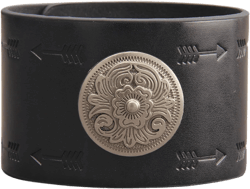 GelConnie Leather Cuff Bracelet Punk Braided Bracelets Rock Leather Wristbands Faux Mens Leather Bracelet Gothic Viking Bangle Adjustable Wrap Bracelet for Women,Men Flower Black Bracelet