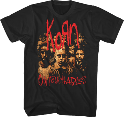 Korn Red Logo Untouchables Adult Black Short Sleeve T Shirt 90s Nu Metal Vintage Style Graphic Tees X-Large Black