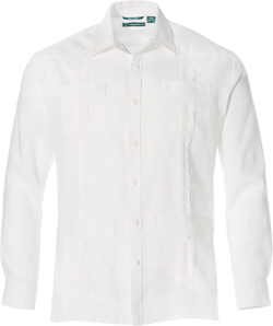 Cubavera Men's 100% Linen Four-Pocket Long Sleeve Guayabera Shirt, Pintuck Detail, Relaxed Fit (Available in Big & Tall) Big 4X-Large Big Bright White