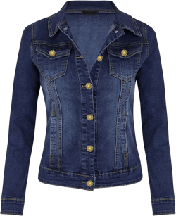 Denim Jean Jacket for Women Trendy Long Sleeve Crop Button Down Petite Shackets with Pockets Fitted Fall Clothes 2024 Casual Bomber Jacket Women(2-Dark Blue,Large)