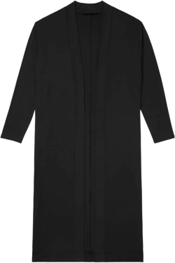 True & Co Women's Any Wear Long Cardigan Large Black