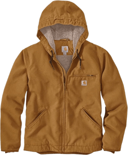 Carhartt Mens Relaxed Fit Washed Duck Sherpa-Lined Jacket (Big & Tall) Work Utility Outerwear, Carhartt Brown, 3X-Large Tall US