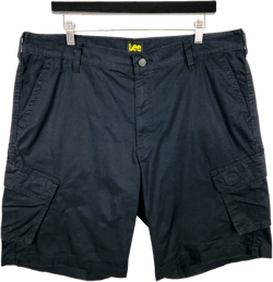 Lee Black Synthetic Stretch Cargo Shorts W38