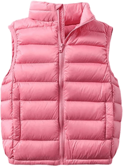 SK Studio Boys Girls Lightweight Down Vest Winter Sleeveless Puffer Jacket for Kid 3-4T Pink