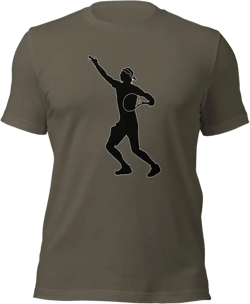 Rafa Nadal Tennis Black Silhouette Unisex Cotton Short Sleeve Shirt Small Army