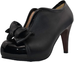 MFairy Fashion Classic Platform Pumps for Women with Bowties Sexy High Heeled Slip on Shoes 5.5 Black