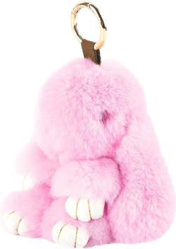 YISEVEN Bunny Stuffed Animal Plush Toy Rabbit Fur Keychain Fluffy Soft Cute Fuzzy Accessories Furry Ball Key Chain Gift for Women Teens Girls Kids Backpack Purse - Pastel Pink 5.9 inch Pastel Pink