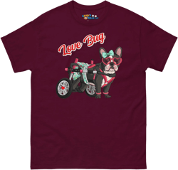 "Love Bug" Female French Bulldog in Donut Skirt Men's Classic Tee | B&W Colored
