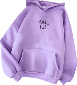 maisdgop Oversized Hoodie for Women Long Sleeve Hooded Sweatshirt Loose Crewneck Drawstring Pullover Print Tops with Pockets Small 01 Purple
