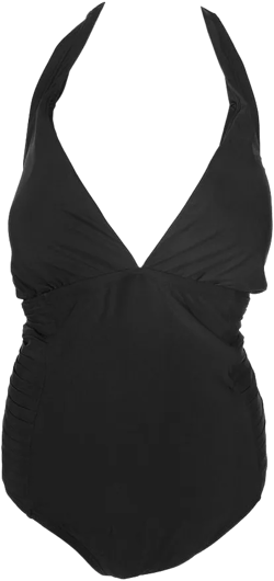 Calvin Klein Black Side-Pleated Halter One-Piece Swimsuit 6