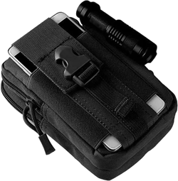Tactical Molle Pouch Bag - EDC Utility Gadget Waist Bag Pack- Camping Hiking Outdoor Gear - Cell Phone Holster Holder - Black
