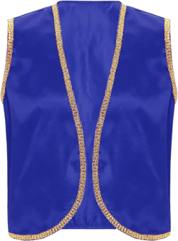 Men's Victorian Medieval Waistcoat Suit Vest Gothic Steampunk Vintage Halloween Vest Tops 4X-Large Open Front Royal Blue