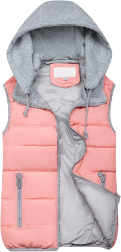 FLITAY Women's Sleeveless Hoodie Vest Quilted Winter Slim Fit Vest Coat XX-Small Zipper Pink