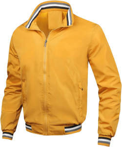 Maiyifu-GJ Bomber Jackets for Mens Outdoor Sport Slim Fit Lightweight Softshell Coat Windproof Varsity Baseball Coats 3X-Large Yellow