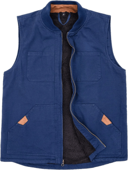 ThCreasa Mens Sherpa Fleece Lined Vest Sleeveless Zip Up Winter Outdoor Travel Fishing Vest Jacket XX-Large Navy