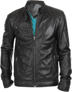 Men's New Black Genuine Lambskin Leather Motorcycle Jacket X-Large Black