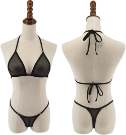 See Through Micro Bikini Set Brazilian Sheer Sex Swimwear Beachwear Swimsuit