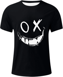 Halloween Tee Shirts for Mens Fall Summer Short Sleeve Boat Neck Skeleton Graphic Loose Fit Tops Shirt Man 2025