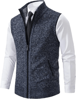 Men's Fleece Vest Work | Daily | Leisure, Men's Fleece Vest Outdoor Sleevess Jackets Knit Vest with Zipper Pockets X-Large Blue