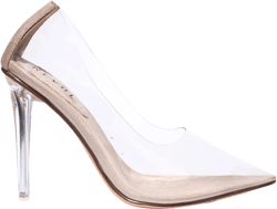 REVOL Glass Doll Clear Stiletto High Heels for Women, Slip On Sexy Shoes with Pointed Toe 6.5 Nude